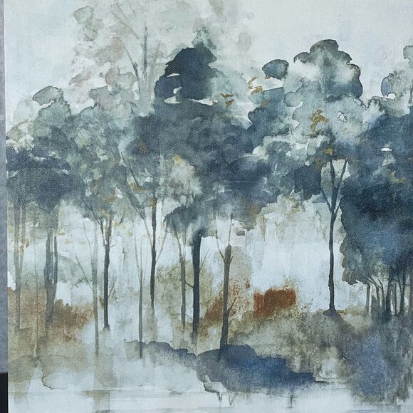 Maya Woods “Autumn Indigo” Landscape Wall Art Print on Classic Canvas - Picture 11 of 16